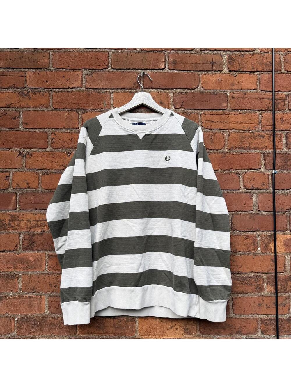 Vintage Fred Perry sportswear striped crewneck sweatshirt L - Picture 1 of 8